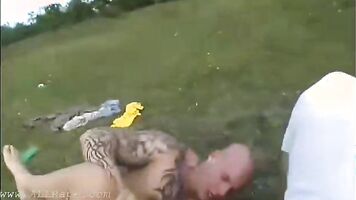 Young girl cries from pain of violent oral sex during forced rape.