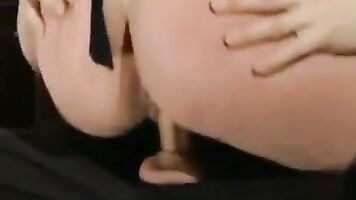 With her husband watching a rape porn, the wife turns into an anal slut ready for rough sex.